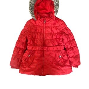 Mini B Girls Insulated Hooded Puffer Coat Full-Zip Puffer Jacket